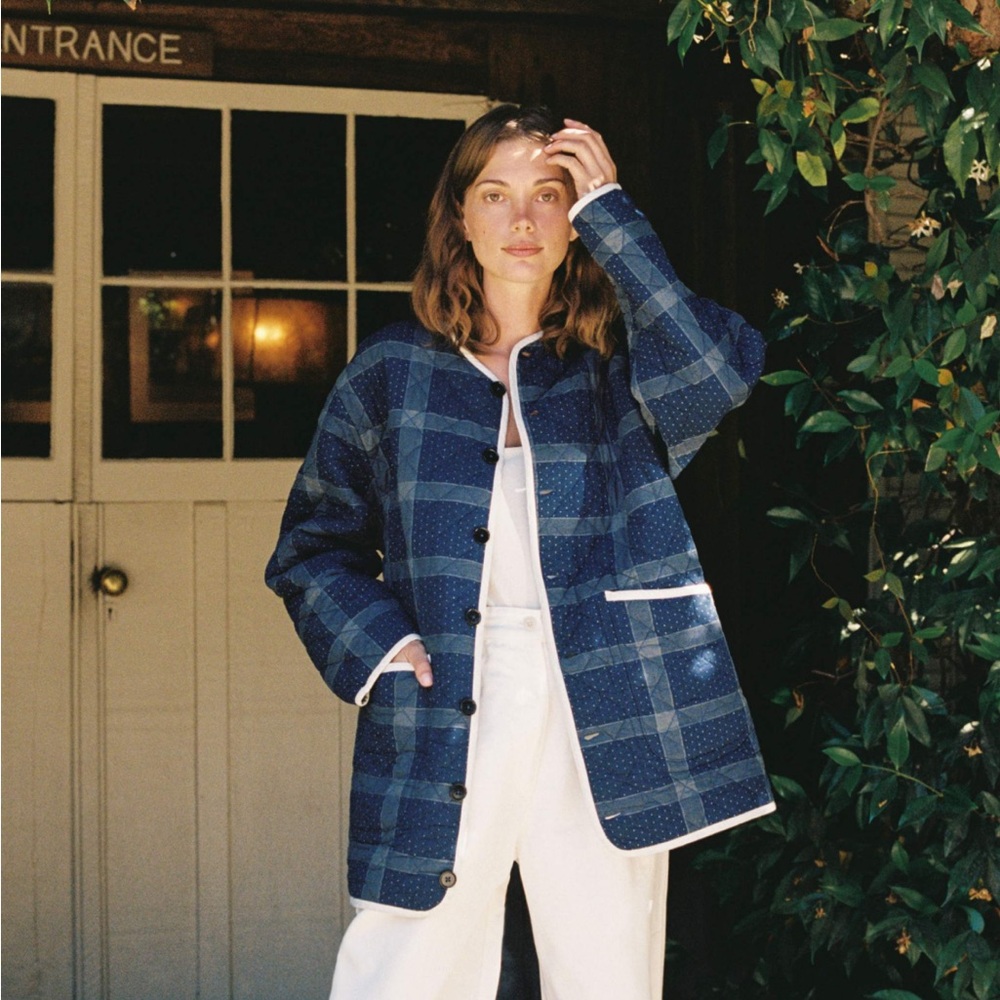 NWT RARE Christy Dawn Lou Lou Quilt Jacket in Indigo Blues - M